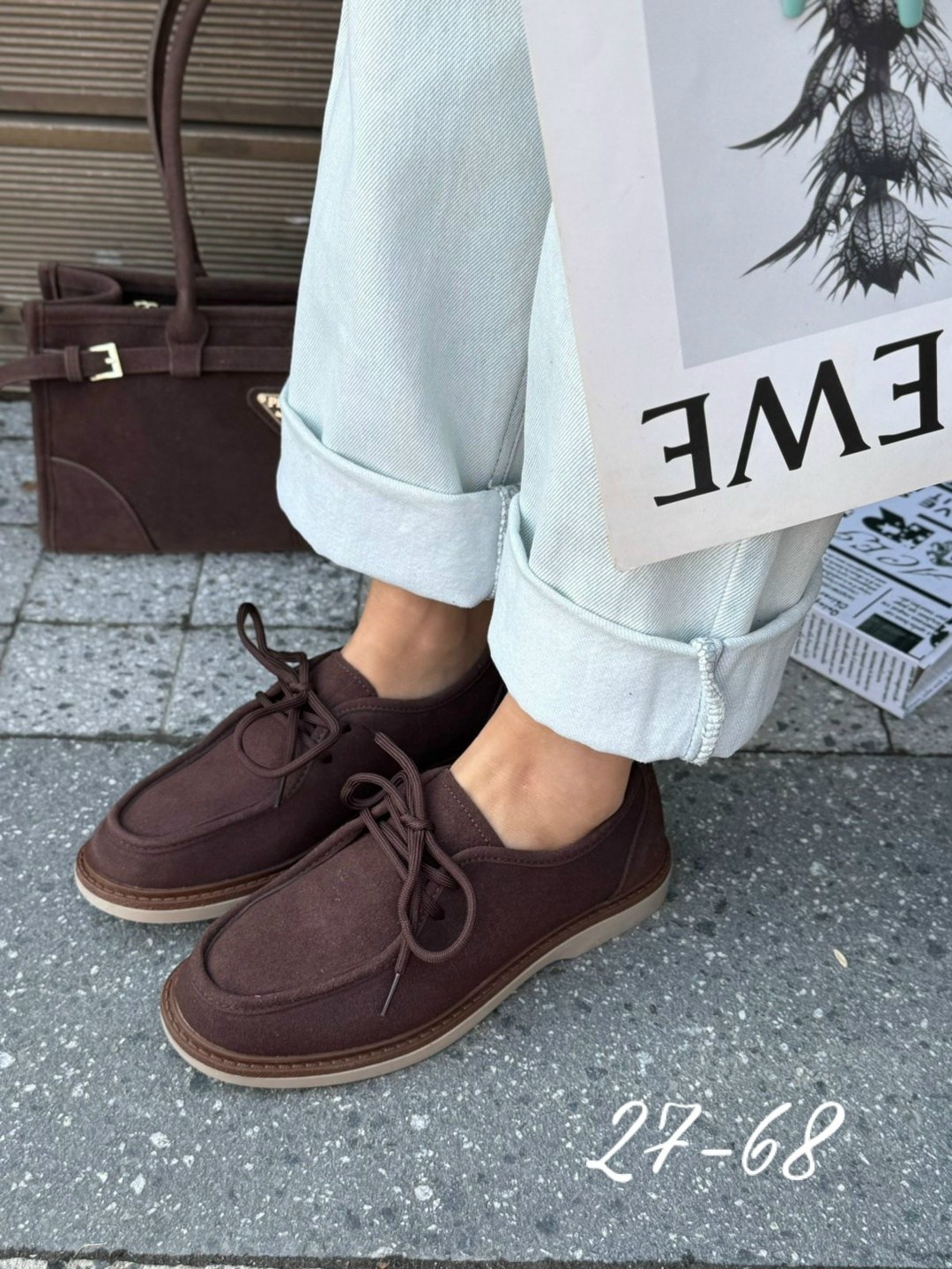 ,женская ,лоферы замшевые на шнуровке,повседневная ,лоферы замшевые на шнуровке цвет коричневый