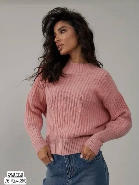 джемпер вязаный оверсайз braga 54431884,свитер женский,джемпер вязаный оверсайз,джемпер розовый,свитер вязаный