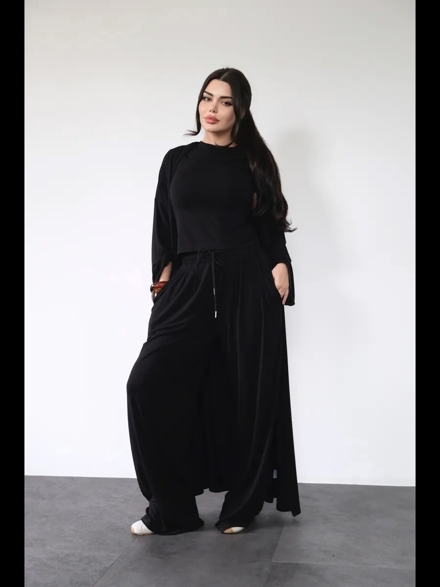 трикотажные костюмы,костюм женский,костюм с кардиганом,,блузка летучая мышь sahera rahmani