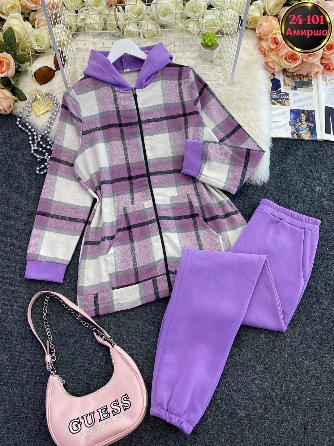 костюм женский,рубашка оверсайз теплая в клетку удлиненная amy store,женский костюм на флисе,костюм женский теплый,костюм женский тройка