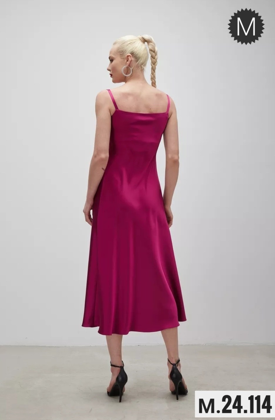 платье-комбинация,атласное платье,платье-комбинация цвета фуксии,малиновое платье,платье комбинация миди атласное