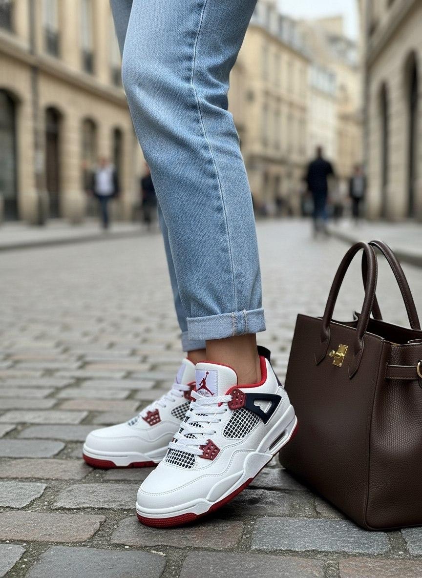 кроссовки женскиe,кроссовки,кроссовки nike air jordan 4 retro,высокие кроссовки,кроссовки женские белые