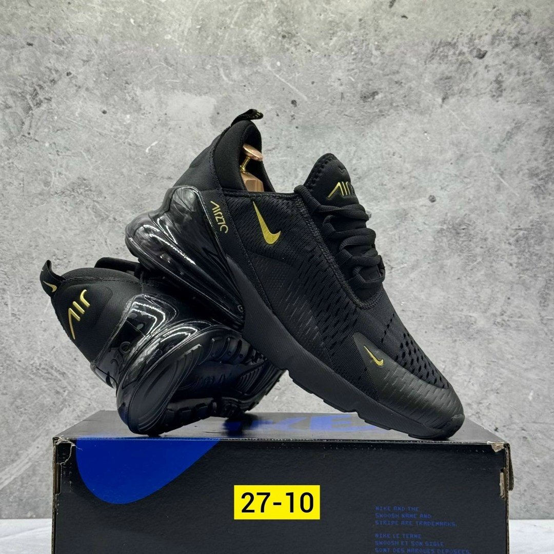 кроссовки,nike air max 270 black gold,кроссовки nike air max 270,кроссовка мужской,nike air 270