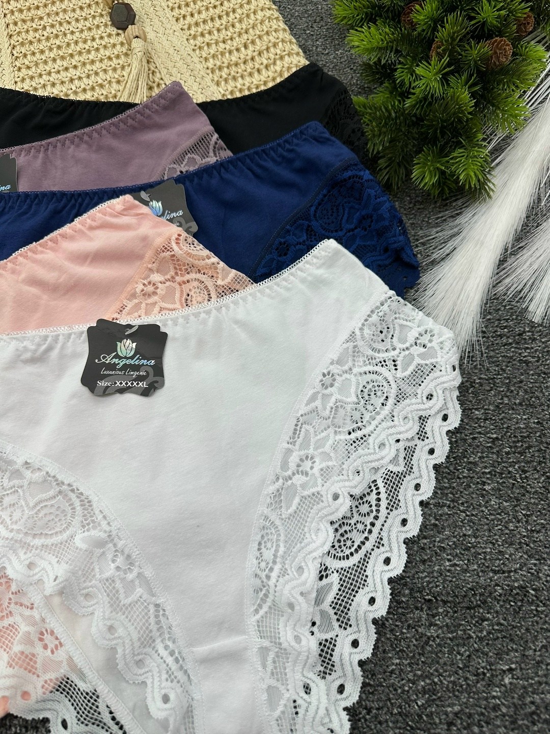 трусы женские набор хлопок слипы с кружевами 5 шт planet of underwear,трусы женские 5 шт,женские трусы хлопок,трусы женские,трусы женские набор хлопок слипы с кружевами 5 шт