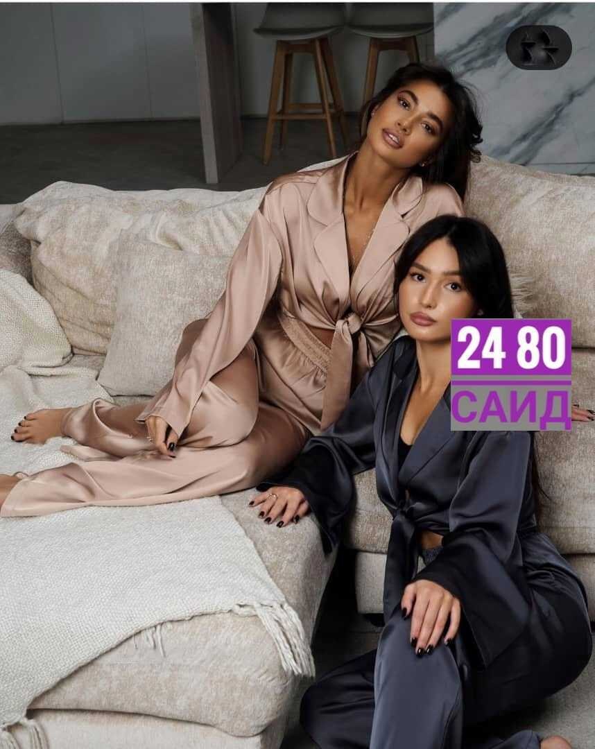 шелковая пижама,брючный атласный костюм,атласный костюм женский,атласный костюм,пижама женская шелковая