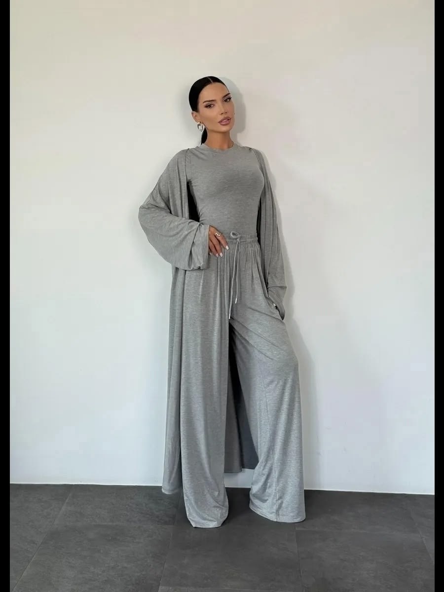 трикотажные костюмы,костюм женский,костюм с кардиганом,,блузка летучая мышь sahera rahmani