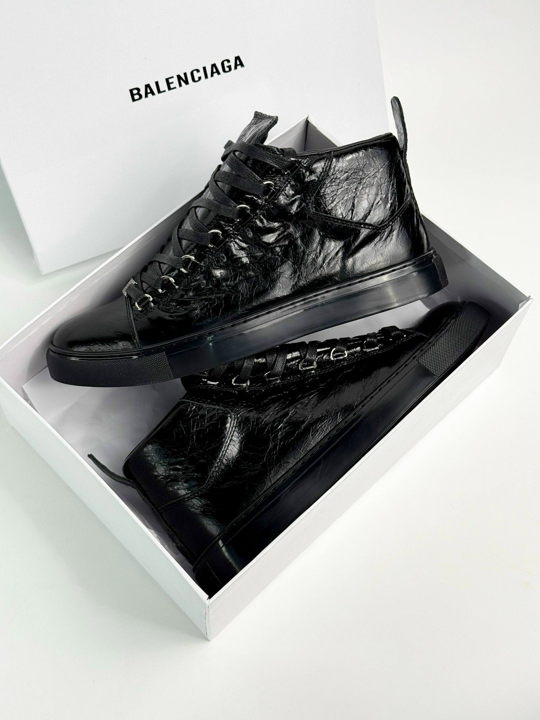 баленсиага кеды черные мужские,balenciaga arena black calf high top sneakers,balenciaga black leather arena high top sneakers size 44,balenciaga arena creased leather high-top sneakers,