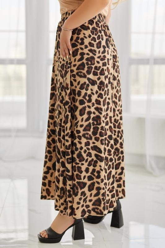 юбка макси леопард,shein lune юбка с леопардовым принтом с высокой талией,плиссированная юбка с леопардовым принтом,юбка с леопардовым принтом,юбка леопардовая