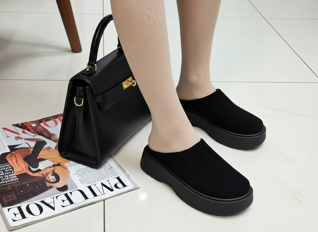 , женская,слипоны женские,черные слипоны на высокой подошве,слипоны черные женские