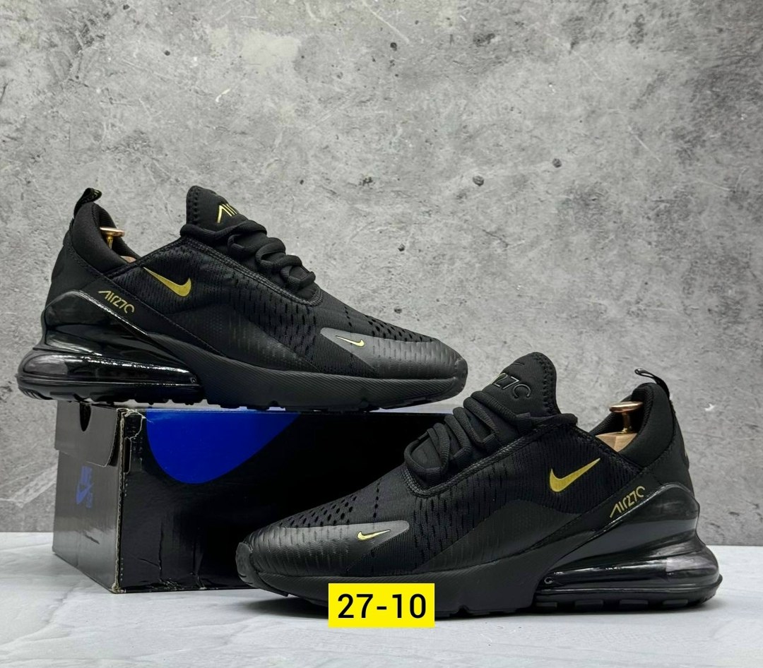 кроссовки,nike air max 270 black gold,кроссовки nike air max 270,кроссовка мужской,nike air 270