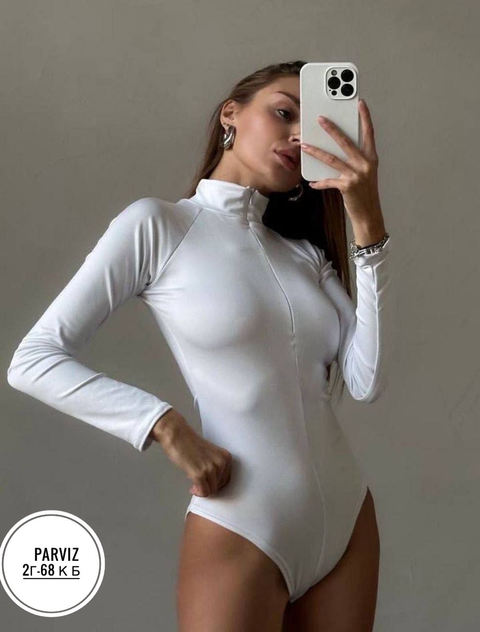 боди женская,белое боди,боди женский с длинным рукавом,боди с длинными рукавами,боди на молнии с длинными рукавами