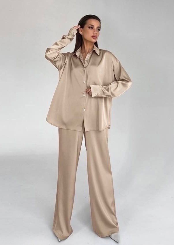 шелковый костюм,пижама для женщин,бежевый брючный костюм женский,атласный костюм,атласный брючный костюм