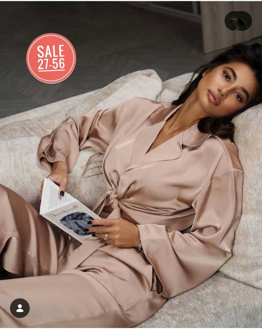 шелковая женская пижама,комплект домашний женский queenderwear zhadi серый m,костюм брючный,пижама со штанами шелковая,костюм в пижамном стиле из премиального шелка черный