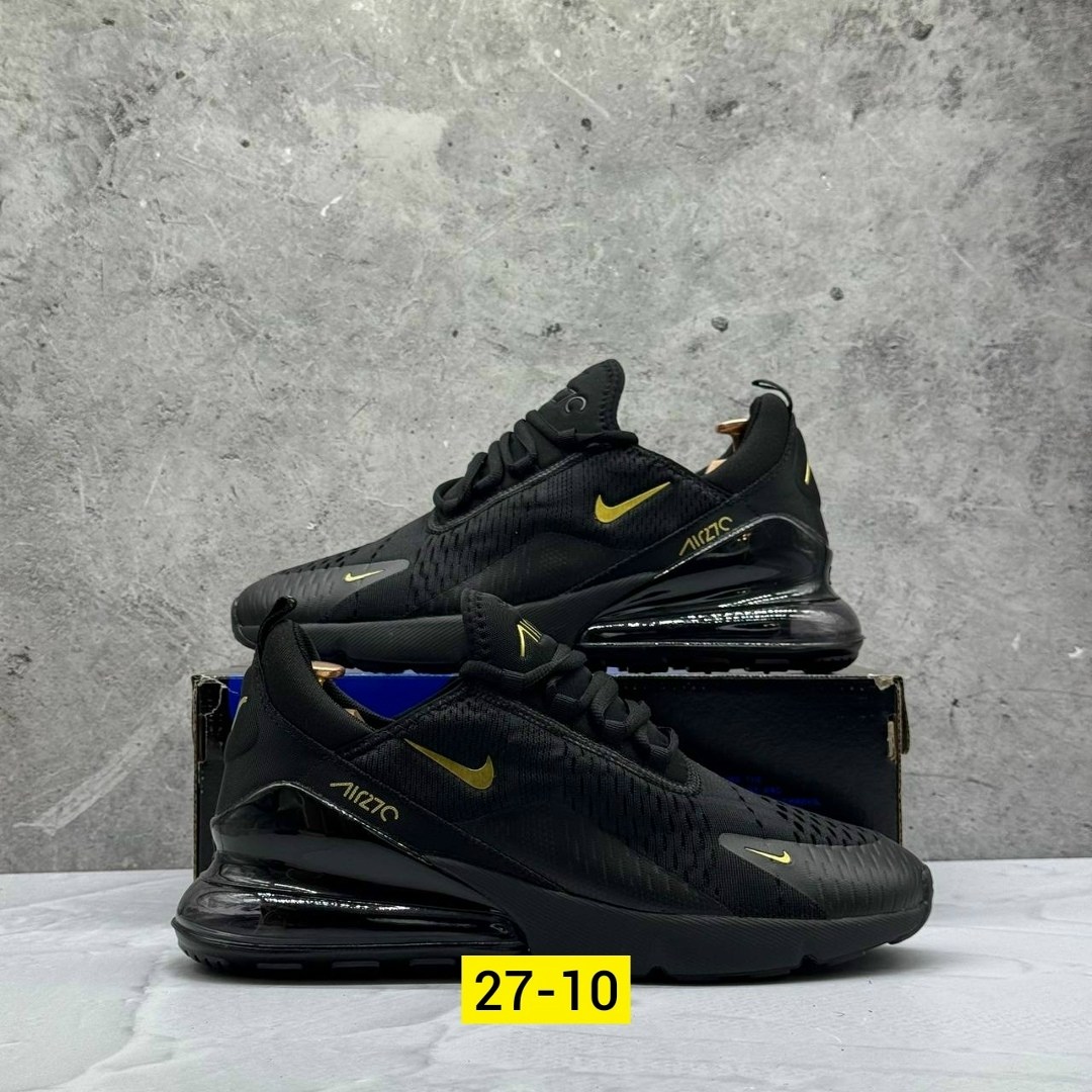 кроссовки,nike air max 270 black gold,кроссовки nike air max 270,кроссовка мужской,nike air 270
