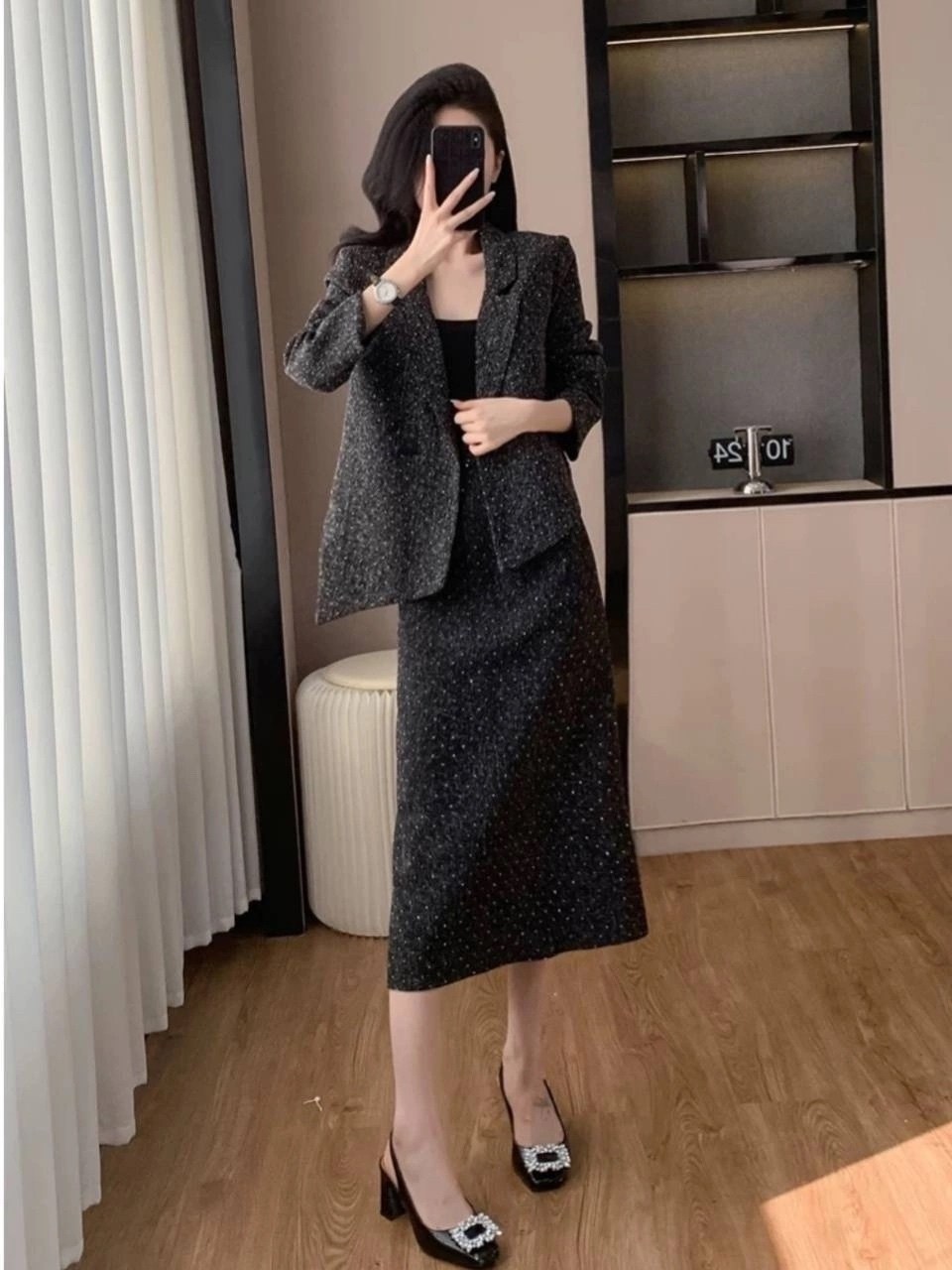 женский твидовый костюм из двух предметов,женский твидовый костюм из двух предметов wigadfhk,модный костюм,костюм с юбкой,костюм женский с юбкой