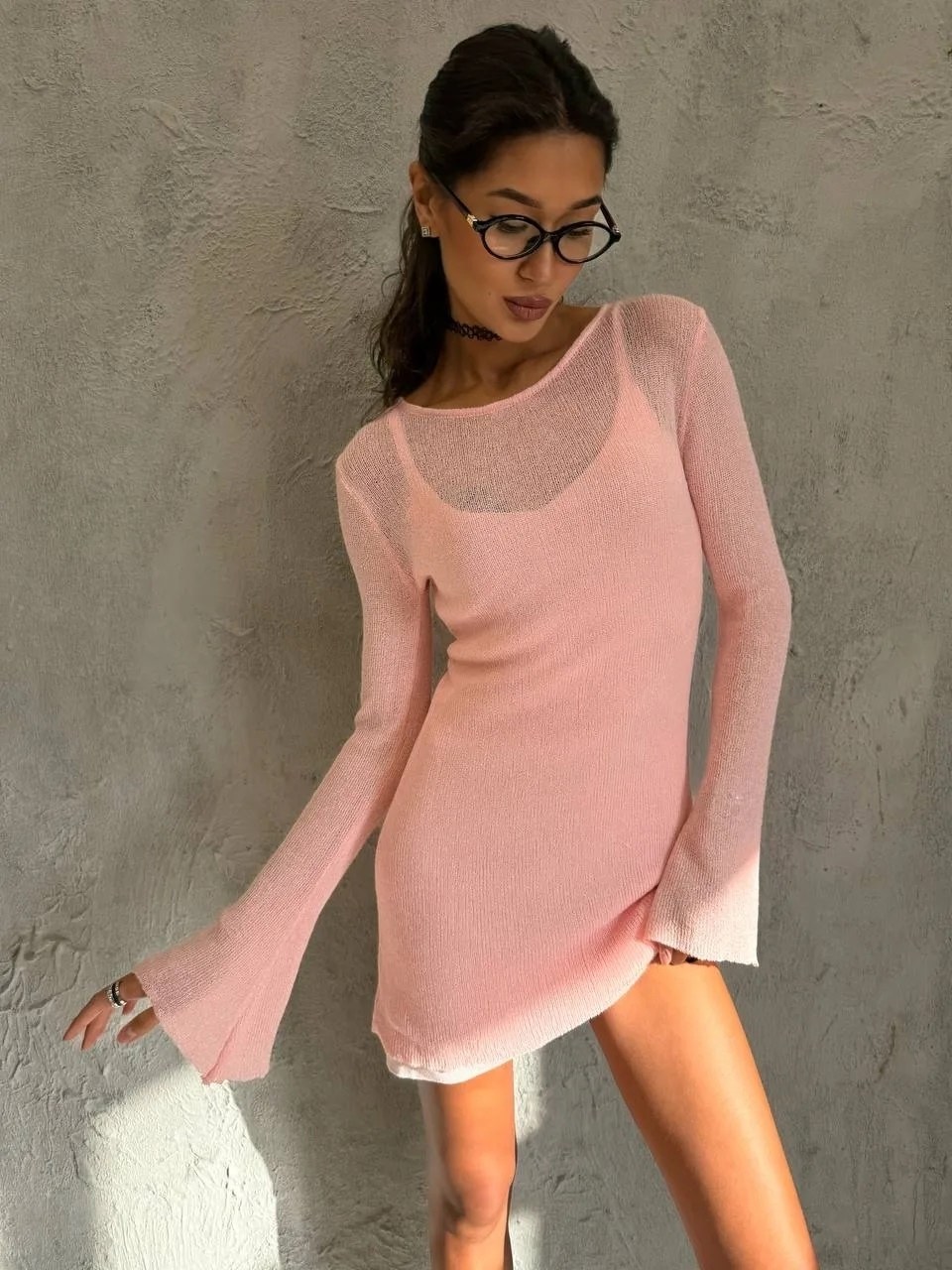 трикотажное платье,вязаная туника,вязаное платье,стильное платье,платья мини