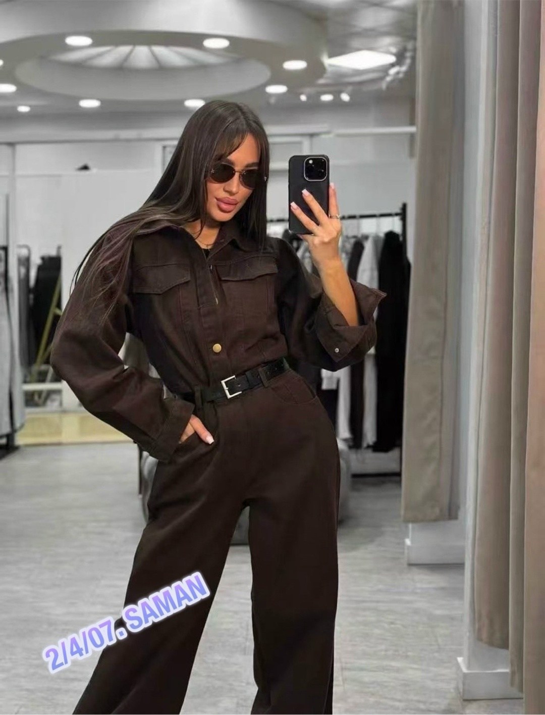 женский комбинезон davydoff 8014 хаки,комбинезон davydoff 8014 хаки,стильный комбинезон из микровельвета,комбинезон женский,комбинезон с брюками