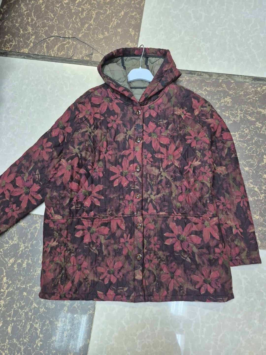 куртка фуфайка утепленная стеганая из хлопка new lilu,винтажная куртка,женская куртка большого размера с цветочным принтом,куртка стёганная короткая фуфайка бомбер овербохо,куртка в стиле пэчворк