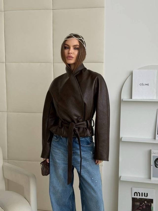 кожаная куртка,женская кожаная куртка,кожаная куртка женская hers 52726 коричневая m,куртка стильная,косуха куртка