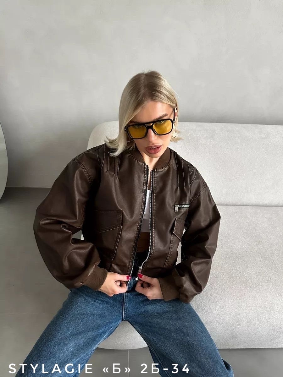 бомбер кожаный,бомбер кожаный укороченный оверсайз куртка duna,кожаная куртка бомбер женская,куртка косуха,женская кожаная куртка-бомбер bigtree