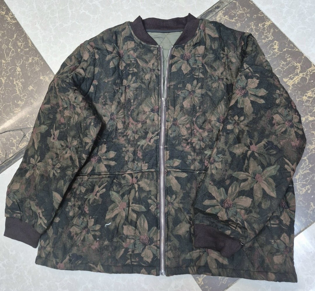 куртка фуфайка утепленная стеганая из хлопка new lilu,винтажная куртка,женская куртка большого размера с цветочным принтом,куртка стёганная короткая фуфайка бомбер овербохо,куртка в стиле пэчворк