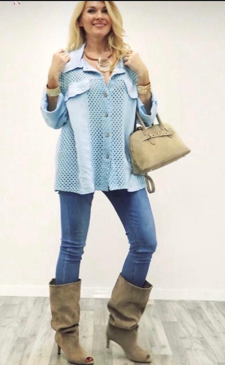 блузка туника,женская блузка,голубая блуза,женская рубашка,туника летняя