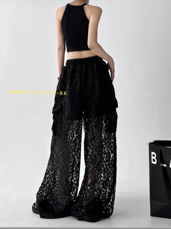 брюки кружевные прозрачные гипюровые,брюки с кружевом,брюки прямые из кружева mollis,кружевные брюки,кружевные штаны