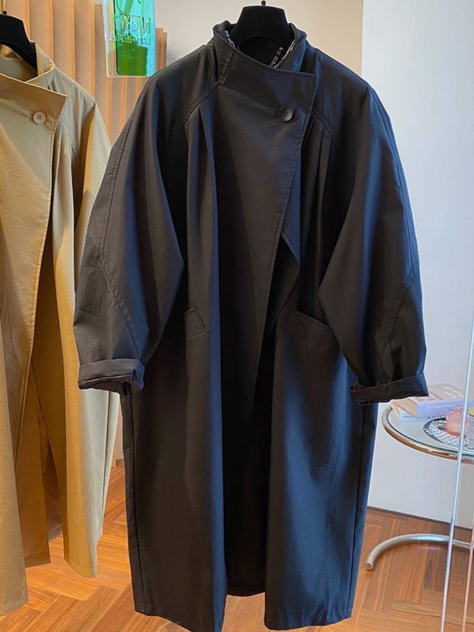 плащ с воротником стойкой,плащ средней длины,плащ модный,женские плащи,пальто модное