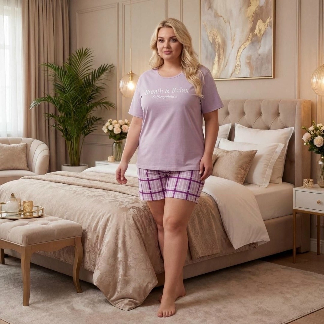 пижамный комплект больших размеров,пижама женская,комплект пижама,женская пижама с шортами,пижама с бриджами женская