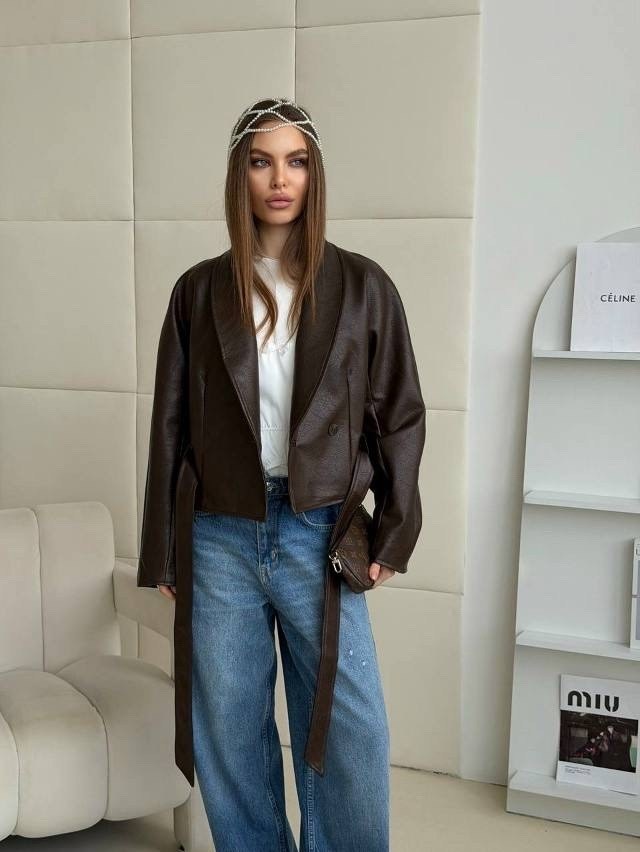 кожаная куртка,женская кожаная куртка,кожаная куртка женская hers 52726 коричневая m,куртка стильная,косуха куртка