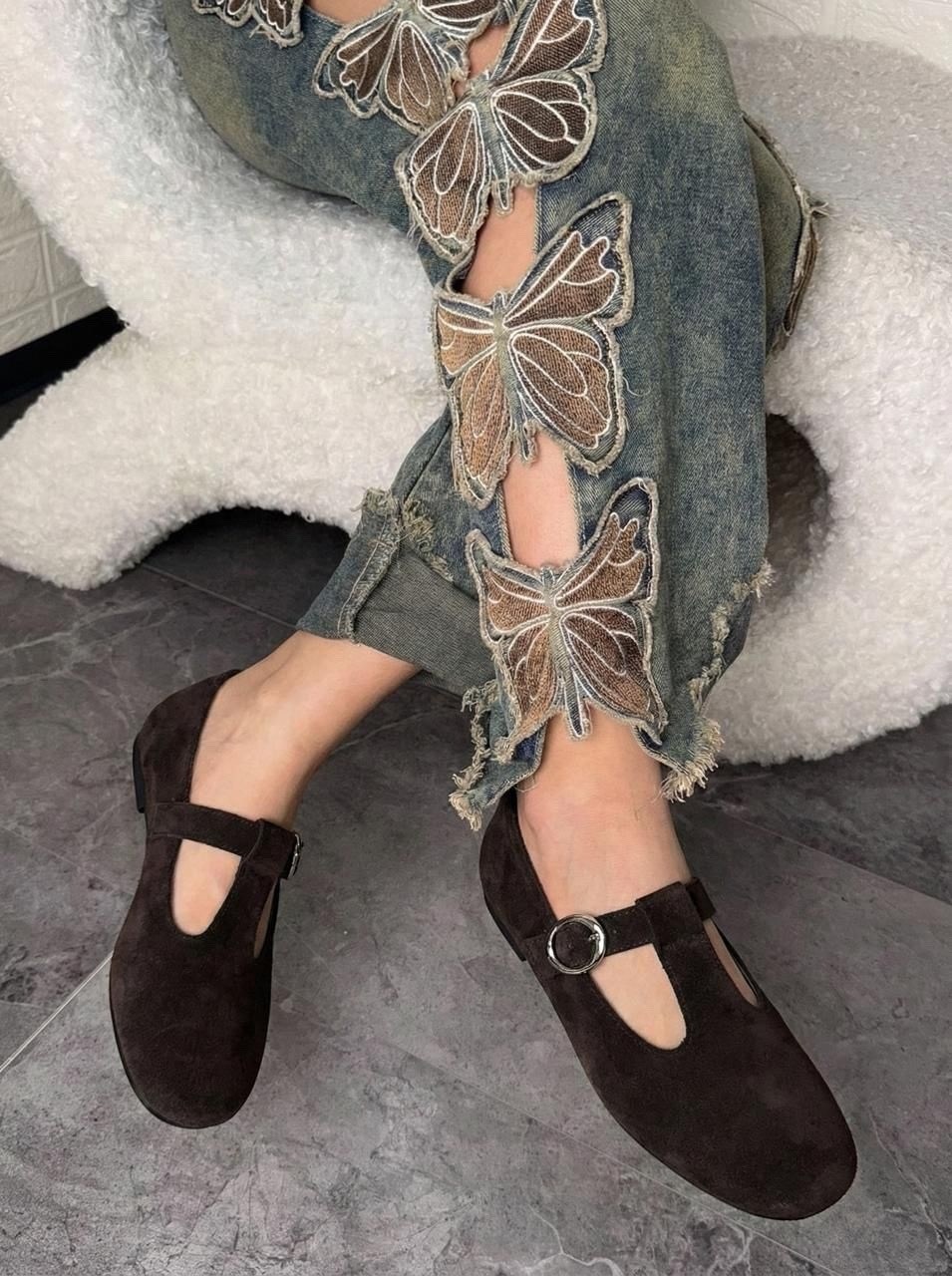 , женская,замшевые балетки,модная женская ,стильные туфли