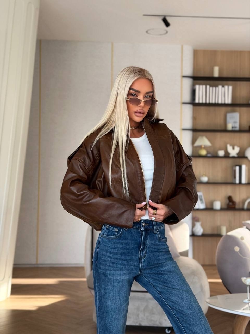 куртка бомбер из экокожи emberens,куртка бомбер оверсайз кожаная c&c fashion,женская куртка кожаная оверсайз короткая okssana firsanova,кожаная куртка,женская кожаная куртка