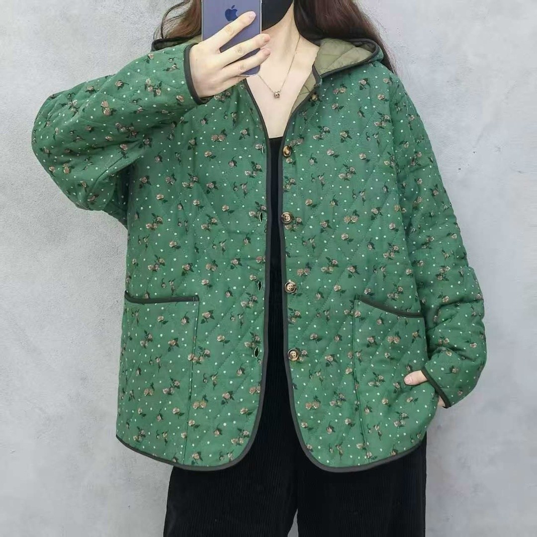 куртка фуфайка утепленная стеганая из хлопка new lilu,винтажная куртка,женская куртка большого размера с цветочным принтом,куртка стёганная короткая фуфайка бомбер овербохо,куртка в стиле пэчворк