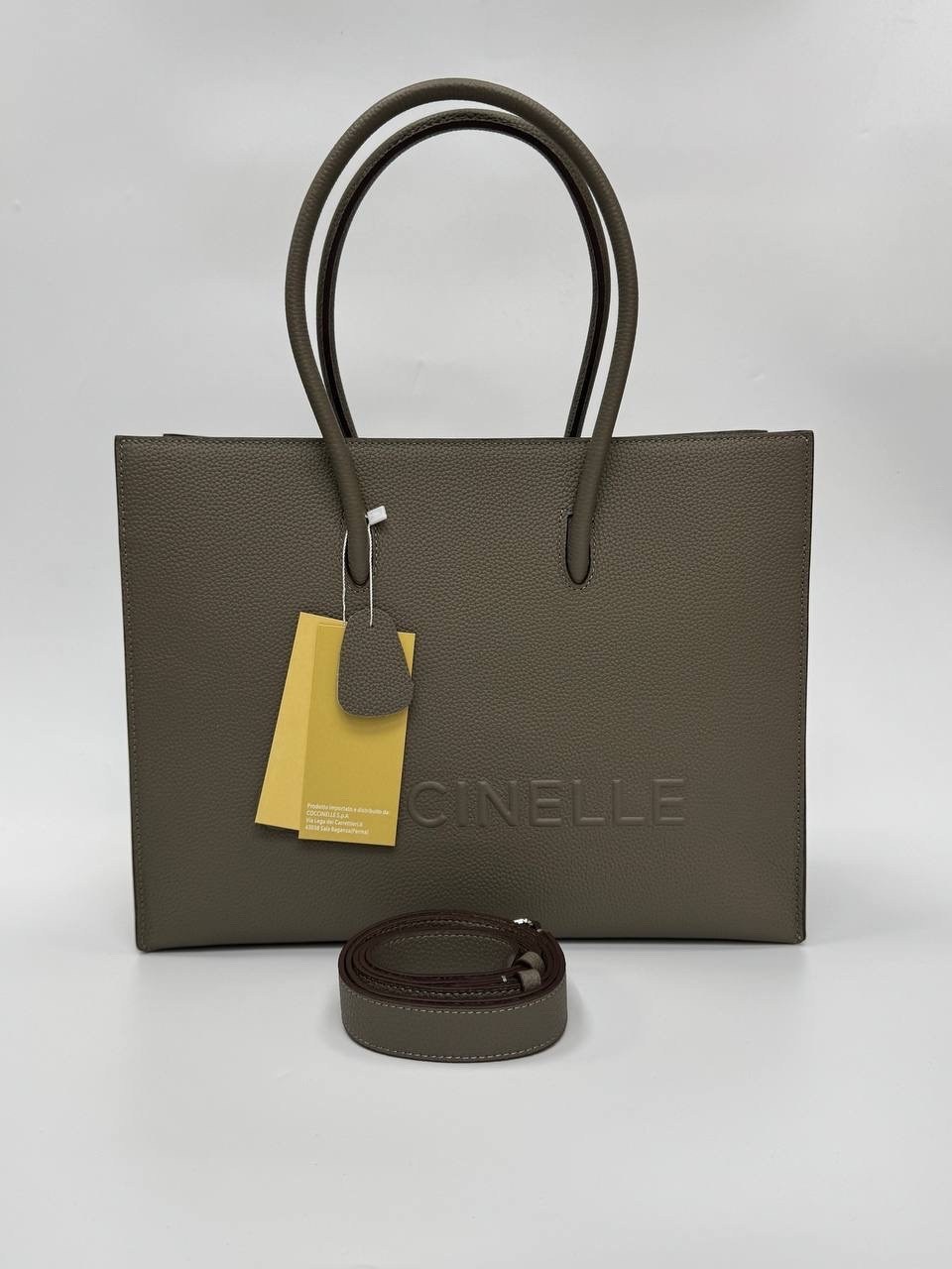 сумка-шопер myrtha из зернистой кожи с логотипом макси coccinelle коричневый,coccinelle сумка,coccinelle сумка на плечо шоппер myrtha maxi log,coccinelle сумка на плечо шоппер,женская сумка