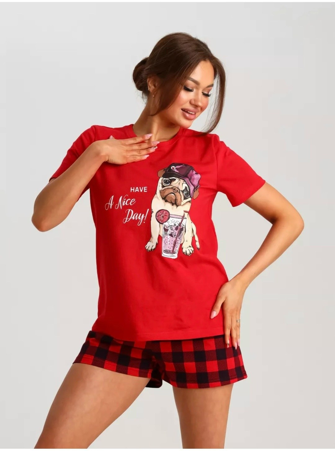 пижама женская с шортами modellini 1604,пижама женская с шортами,пижама женская,пижама с шортами,женская пижама с футболкой и шортами