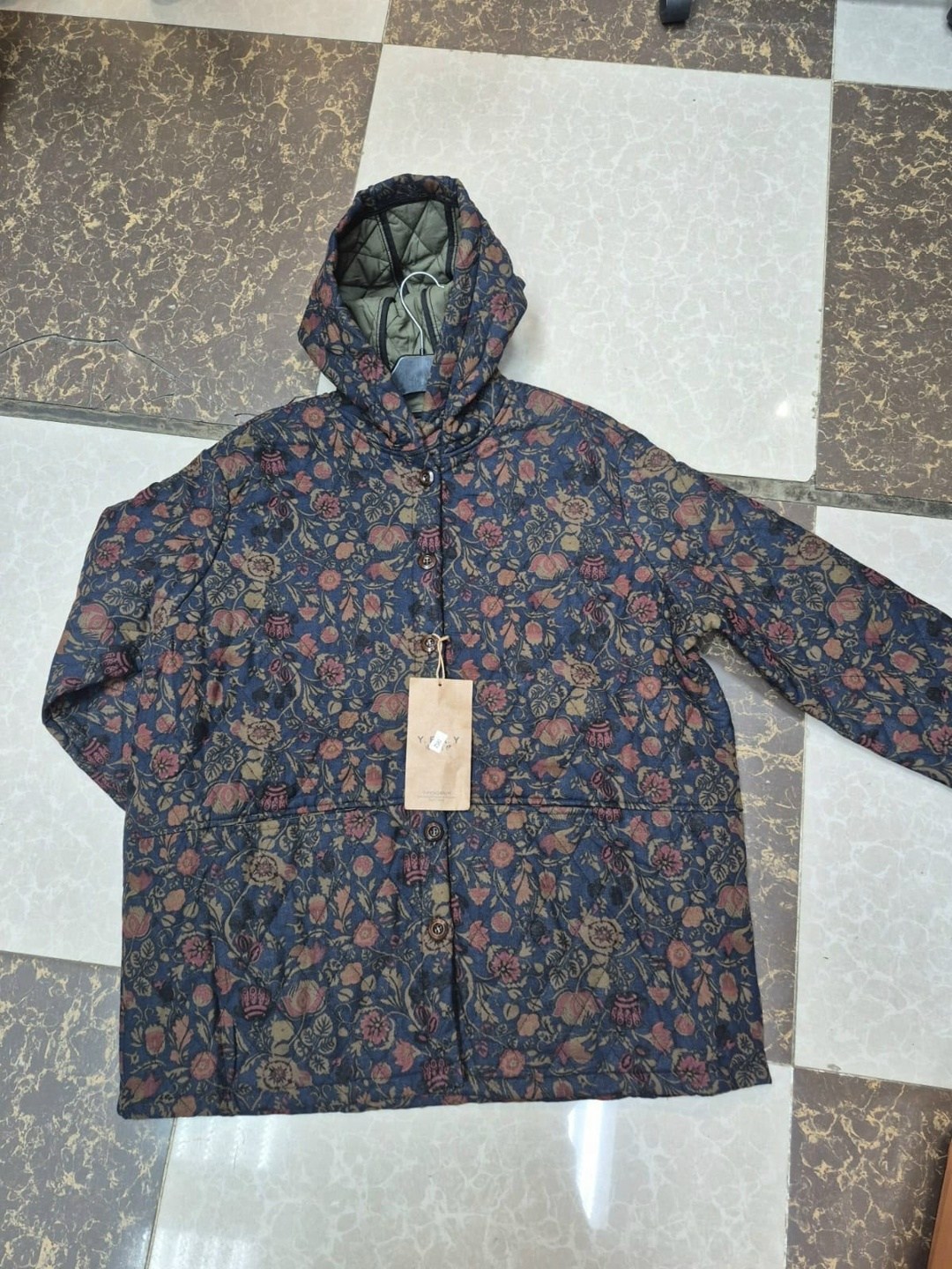 куртка фуфайка утепленная стеганая из хлопка new lilu,винтажная куртка,женская куртка большого размера с цветочным принтом,куртка стёганная короткая фуфайка бомбер овербохо,куртка в стиле пэчворк