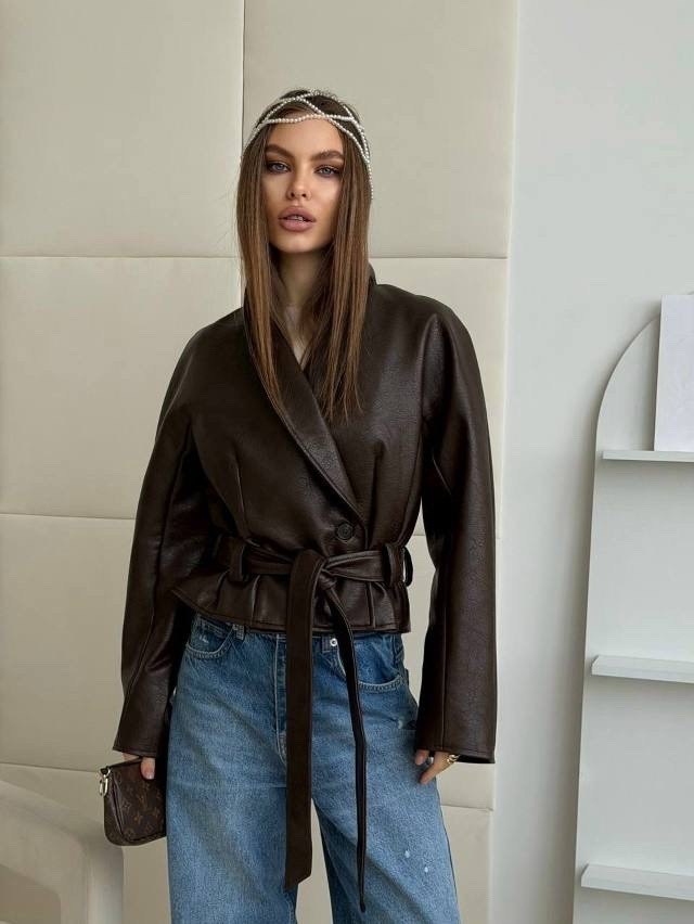 кожаная куртка,женская кожаная куртка,кожаная куртка женская hers 52726 коричневая m,куртка стильная,косуха куртка