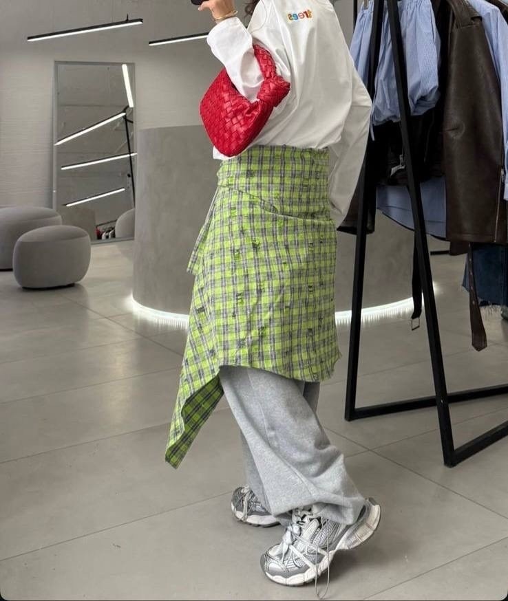 юбка в клетку,клетчатая юбка,уличная мода,мода стиль