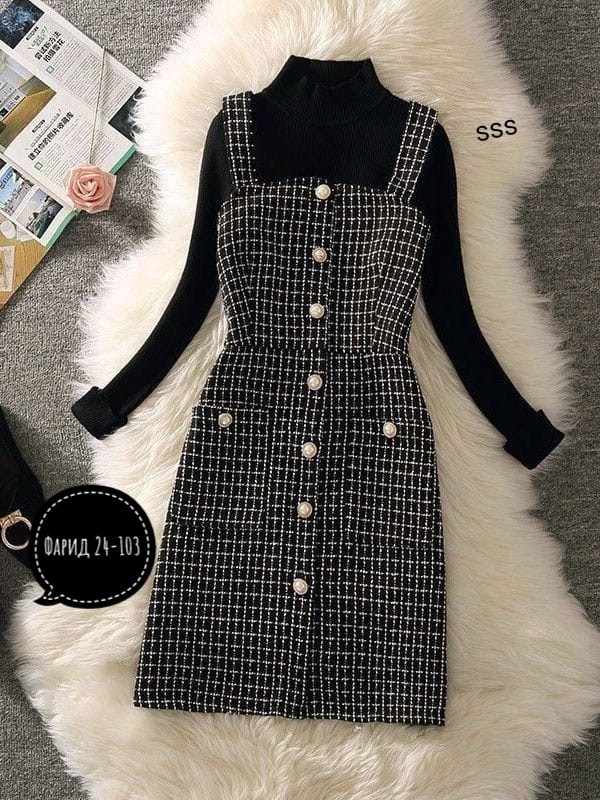 сарафан твидовый,твидовое платье в клетку с пуговицами,твидовый сарафан женский,сарафан для офиса,сарафан школьный
