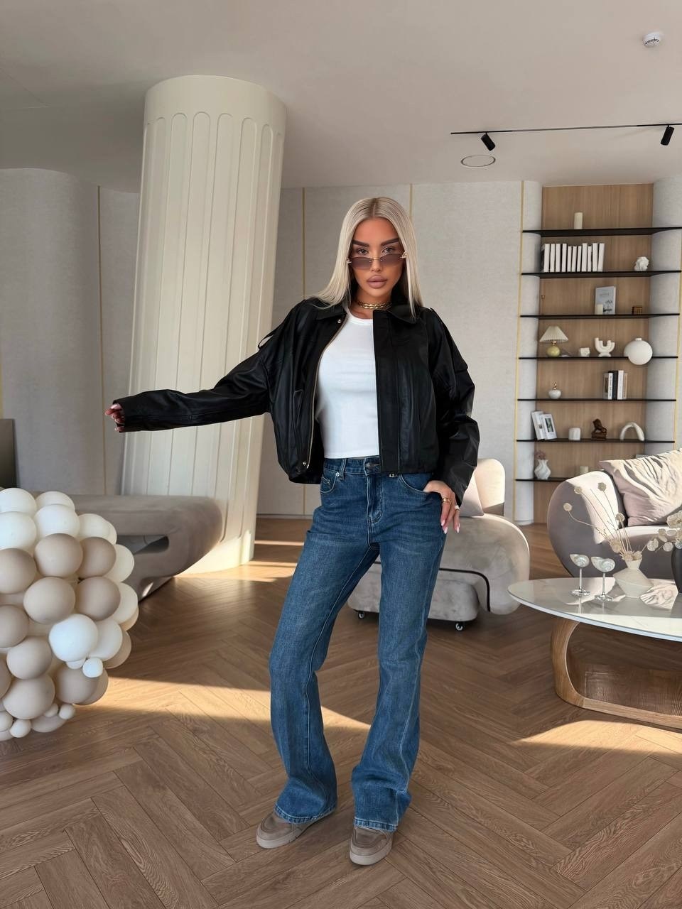 куртка бомбер из экокожи emberens,куртка бомбер оверсайз кожаная c&c fashion,женская куртка кожаная оверсайз короткая okssana firsanova,кожаная куртка,женская кожаная куртка