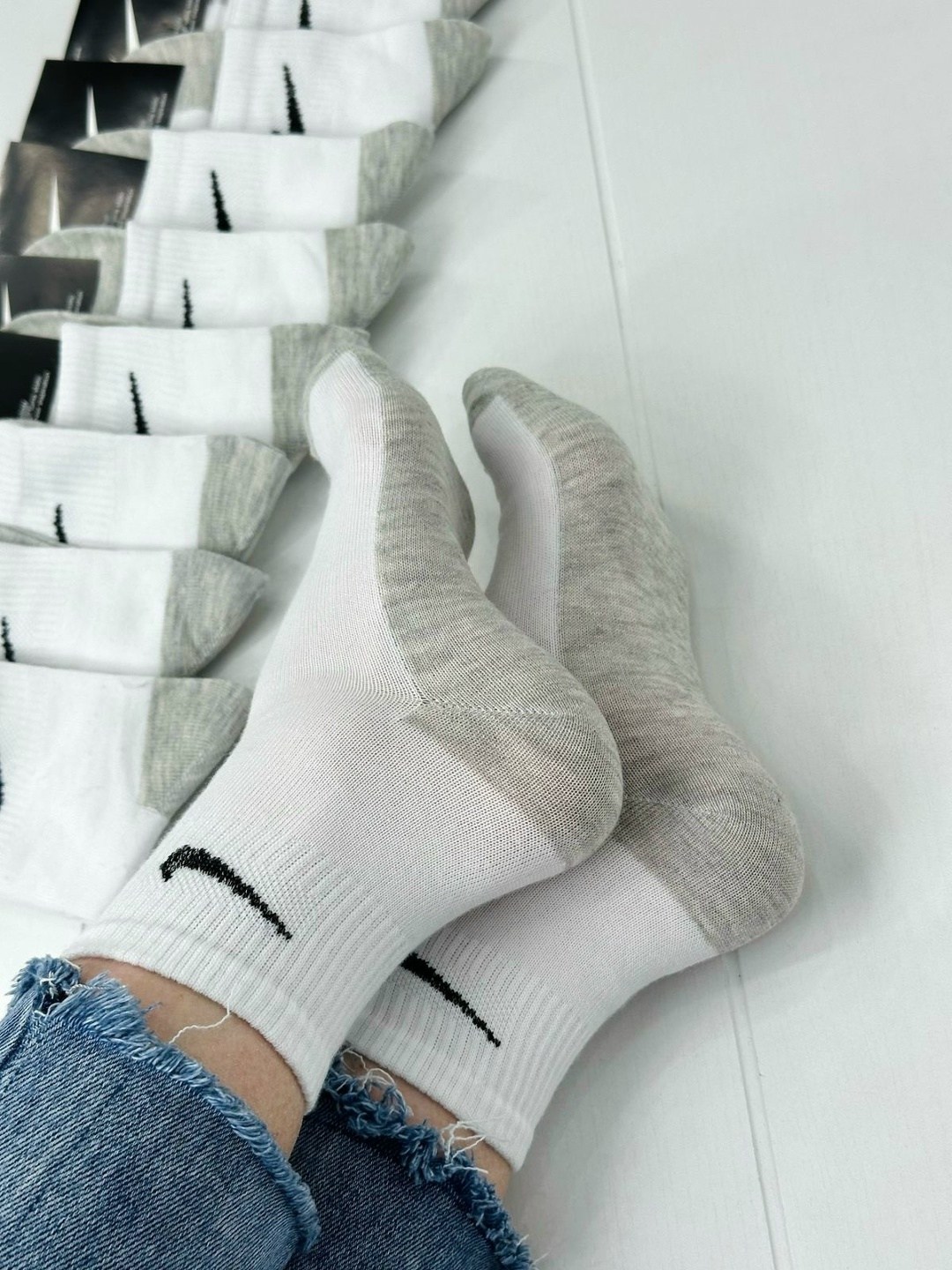 носки мужские 10 пар,носки найк белые 10 пар средние набор хлопковые,мужские носки,комплект носки мужские,носки для мужчин