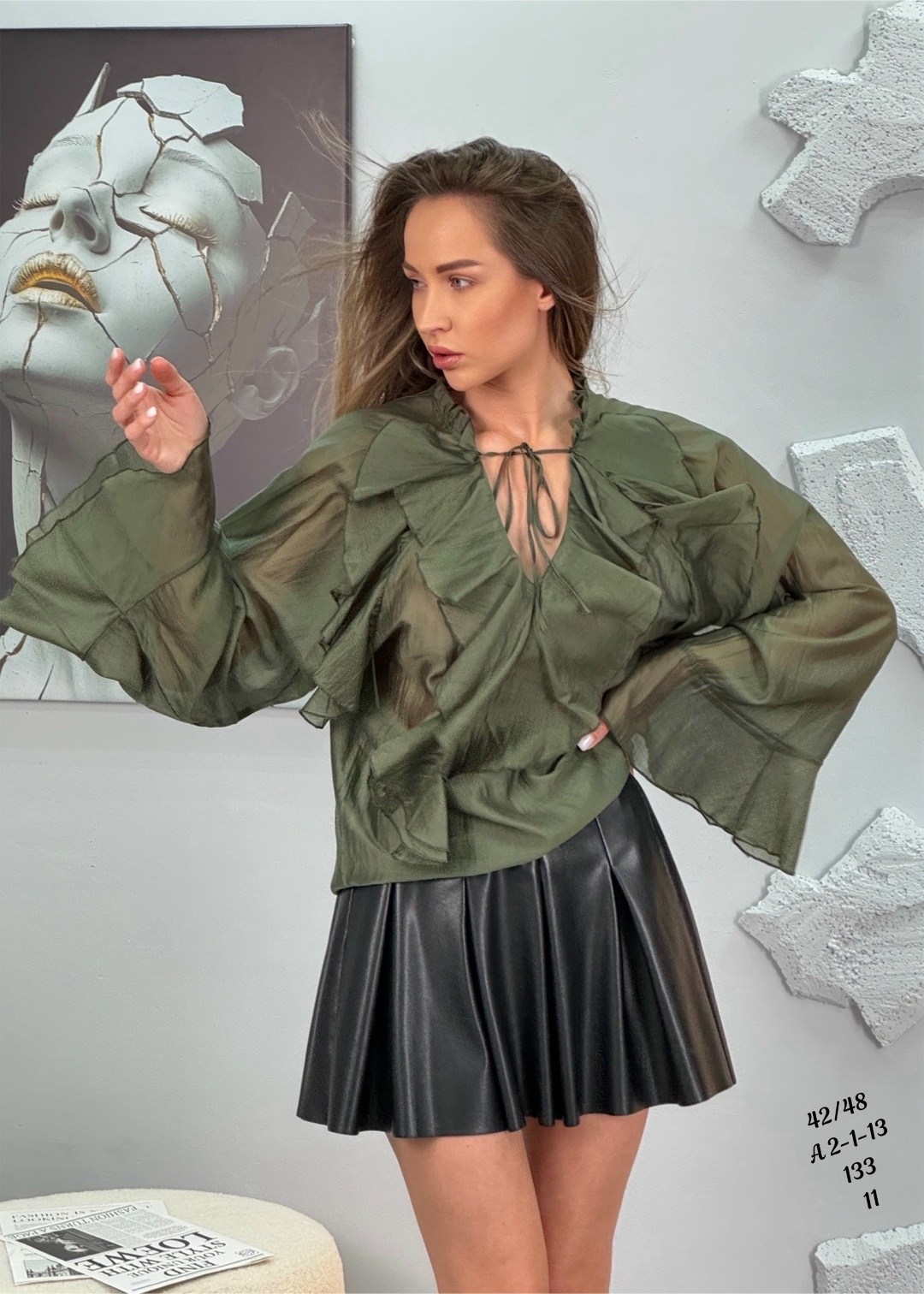 блуза бежевого цвета из органзы,блузка с бантом,блузка с оборками,блузка,блузка женская