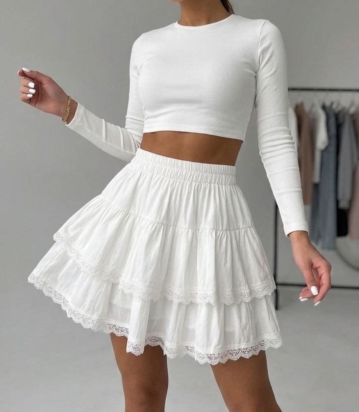 юбка белая,короткая белая юбка,юбка,юбка с оборками,юбка мини