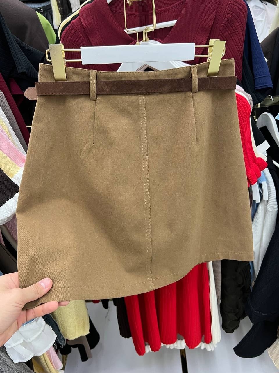 замшевая юбка,юбка с поясом,вельветовая юбка,юбка в корейском стиле,юбка