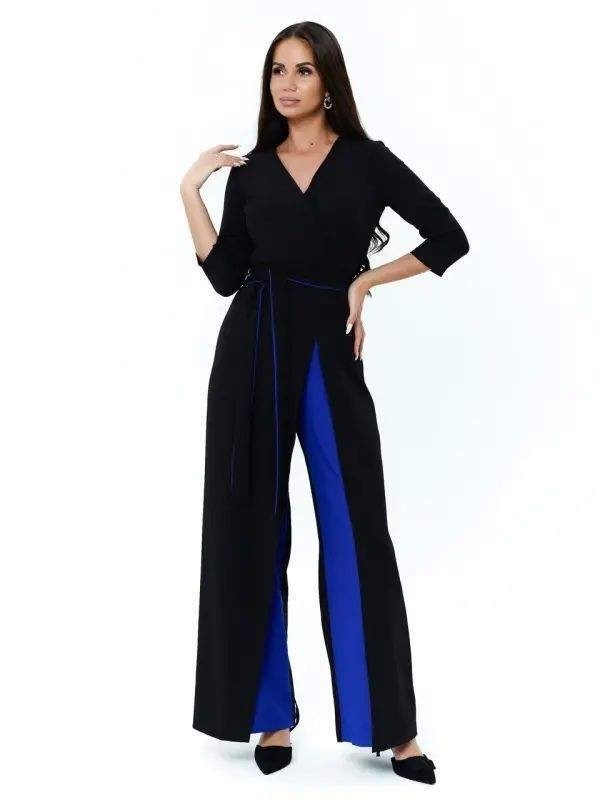комбинезон жасмин,комбинезон женский вечерний,комбинезон с запахом черный красной отделкой,комбинезон dazzle style жасмин,комбинезон женский dazzle style черный