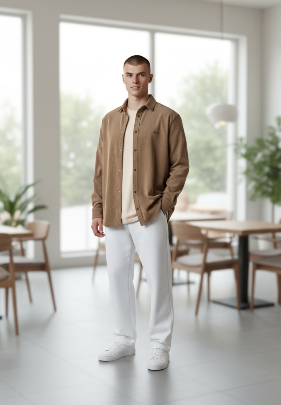 мужская мода,мужская рубашка,рубашка для мужчин,,бежевые брюки