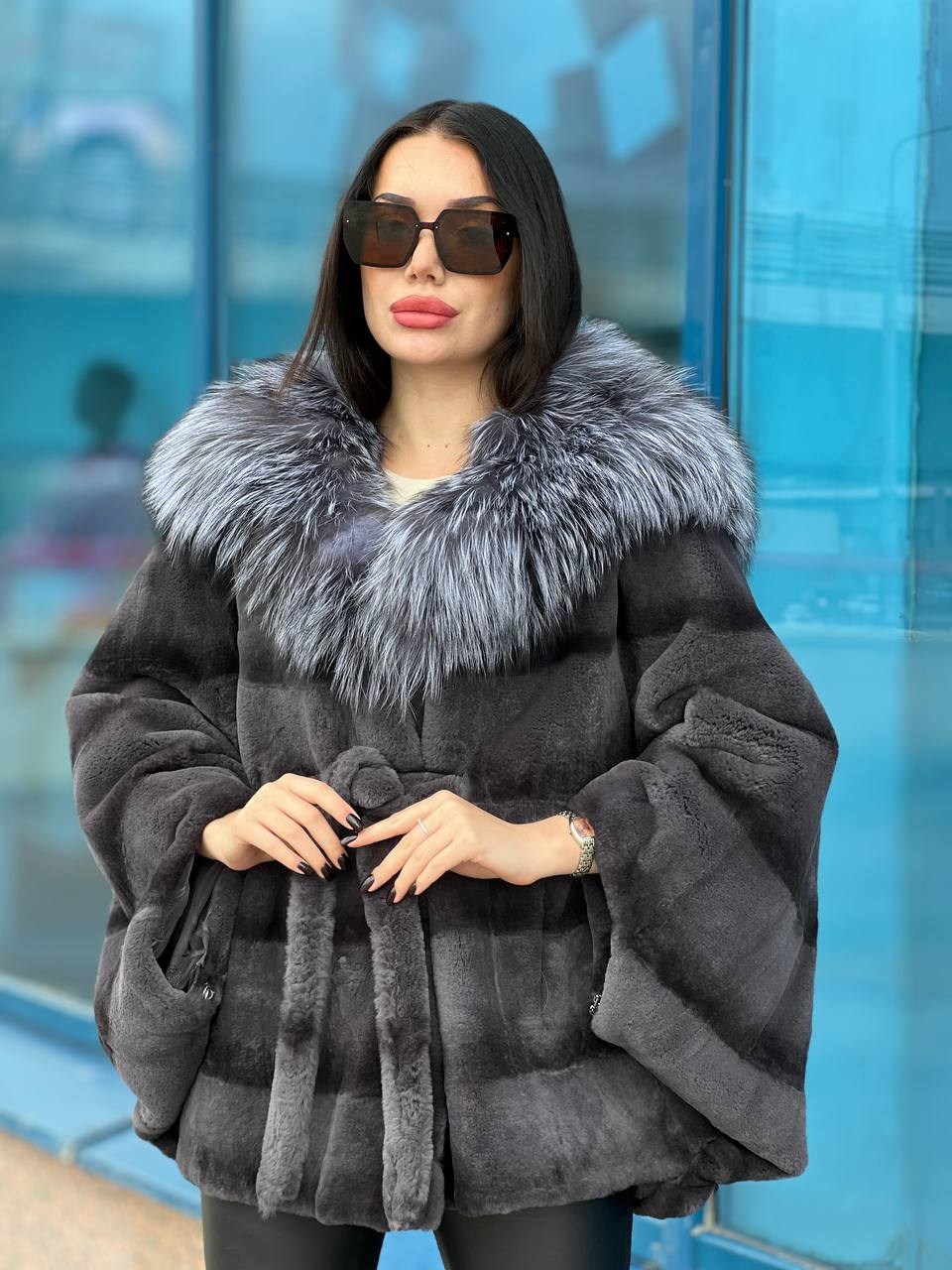 шуба графит летучая мышь,норковое пончо с капюшоном из меха чернобурки,шубка из меха европейской норочки с капюшоном из меха чернобурки,шуба норковая пончо с чернобуркой р.44-58,шуба норковая с черноб