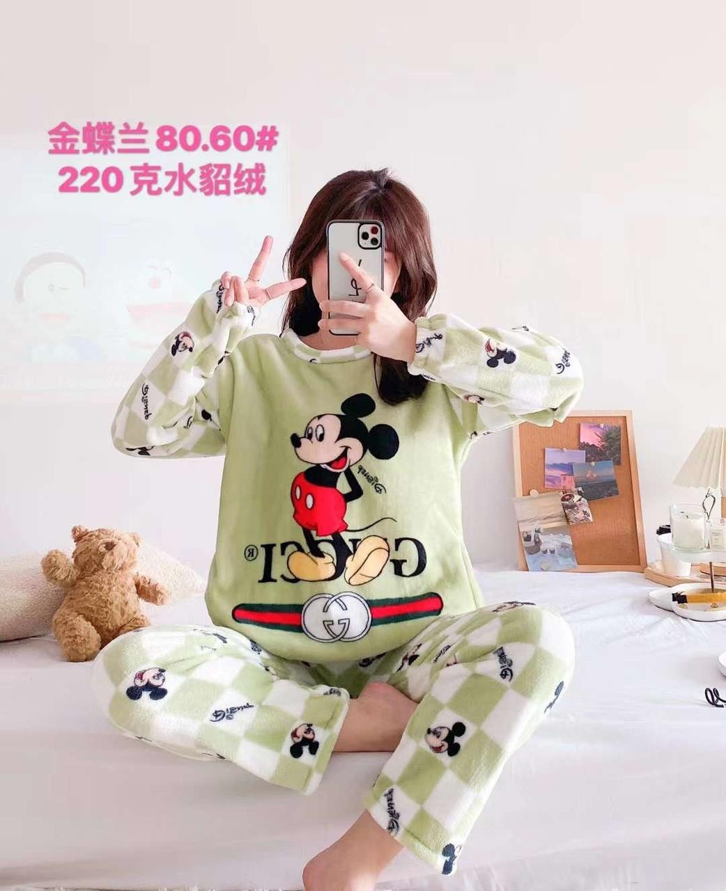 пижама женская теплая,мягкая теплая пижама,пижама женская,пижама со штанами плюшевая теплая kem_cun 504427920,модная пижама