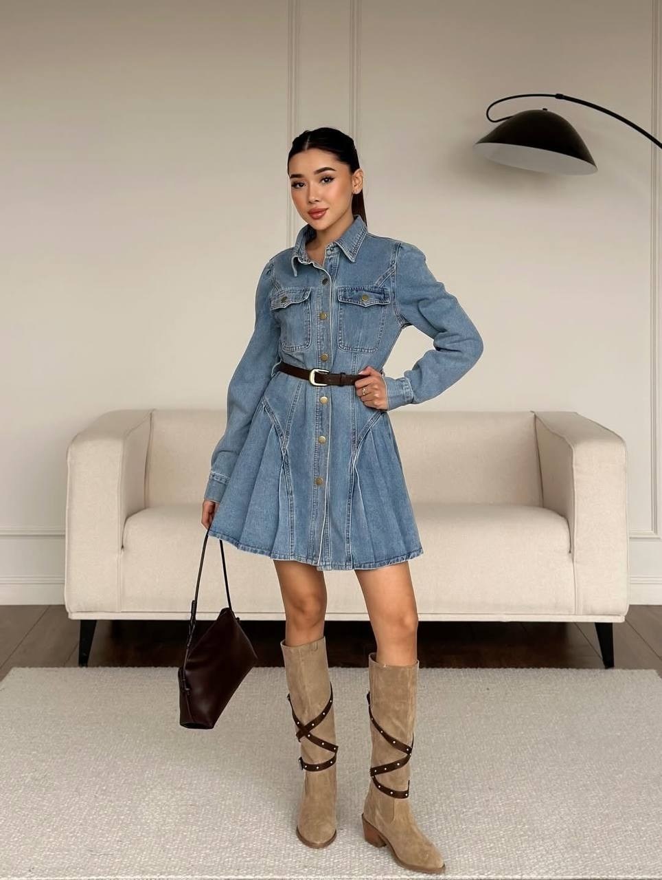 джинсовое платье,женское джинсовое платье,женское джинсовое платье sitmcf,модное женское джинсовое платье с длинными рукавами,джинсовое платье с длинными рукавами