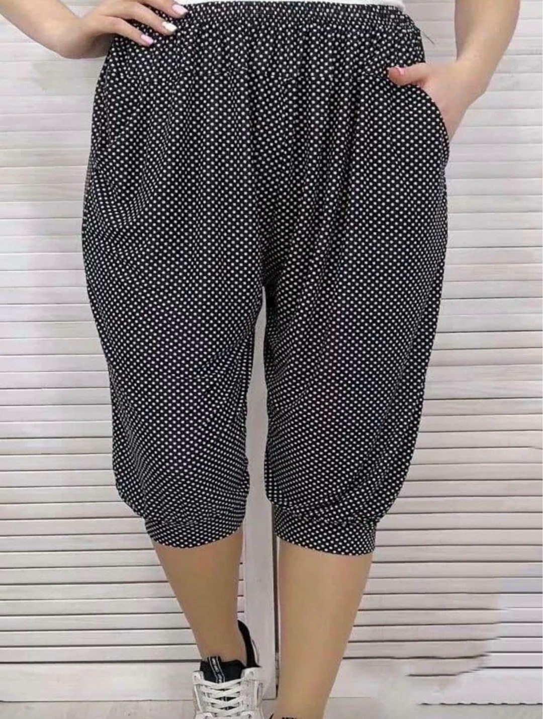 бриджи в горошек,бриджи женские,бриджи трикотажные,бриджи капри,бриджи домашние